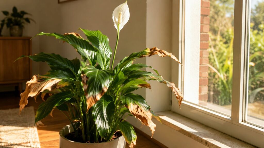 Sol forte direto e vento constante podem queimar folhas e reduzir a floração da planta