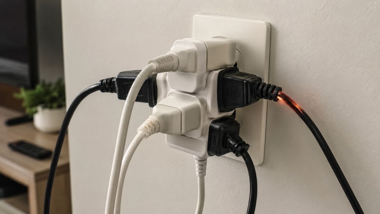 O excesso de aparelhos na mesma tomada pode gerar aquecimento sem aviso imediato