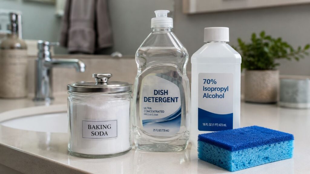 Bicarbonato, detergente e álcool formam uma pastinha simples para limpar o vidro