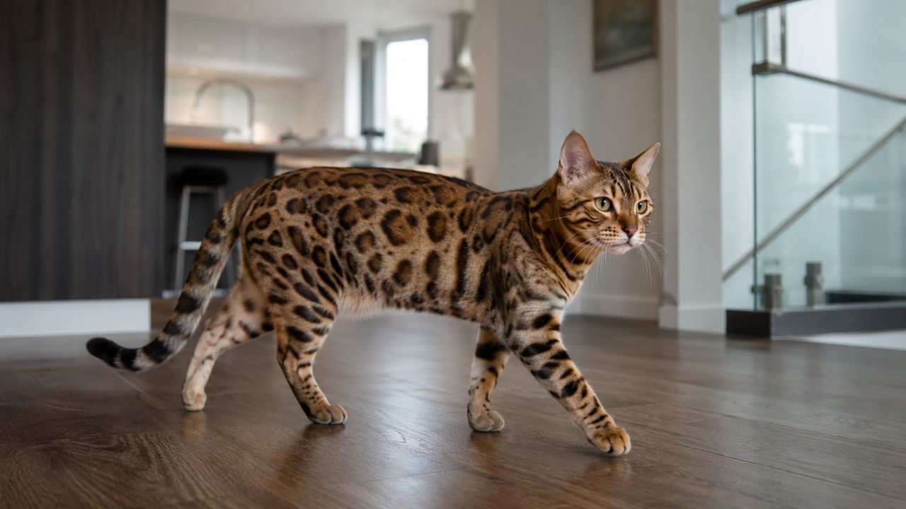 Gato Bengal chama atenção pela aparência de felino selvagem dentro de casa