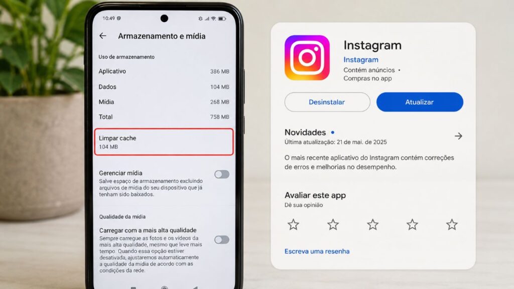 Limpar cache e liberar espaço pode ajudar o Instagram a travar menos