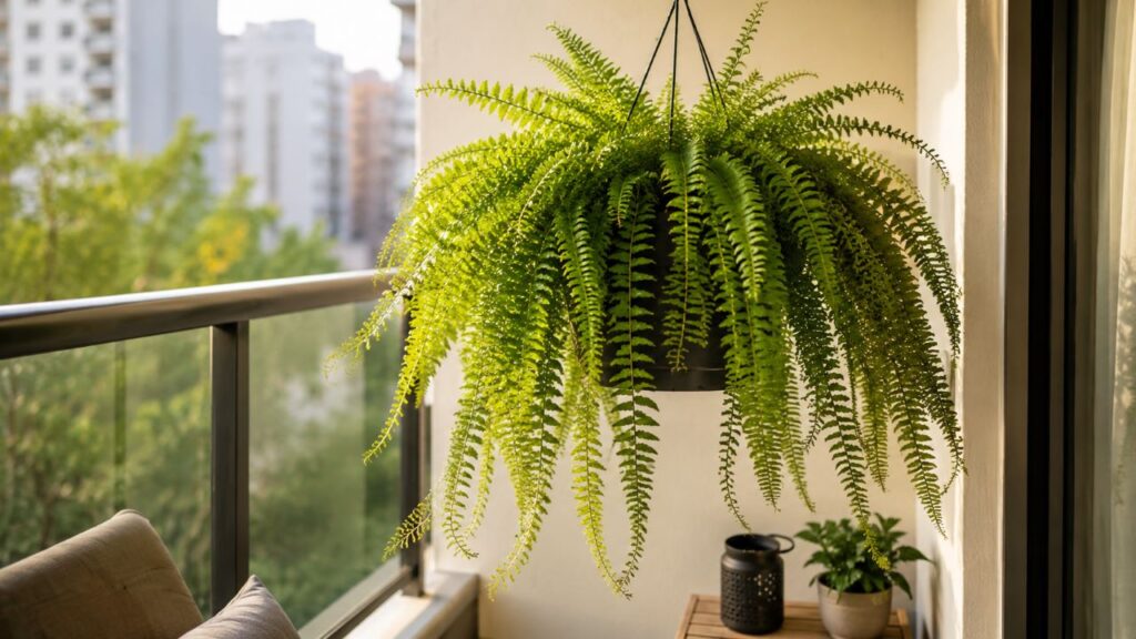 Plantas suspensas podem transformar varandas pequenas em espaços mais acolhedores