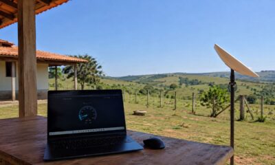 Internet via satélite leva conexão estável para áreas rurais longe da cidade
