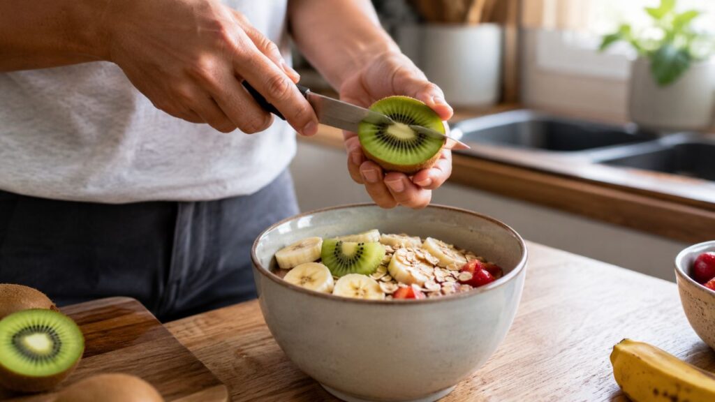 Fruta prática para lanches leves, saciedade e rotina alimentar equilibrada