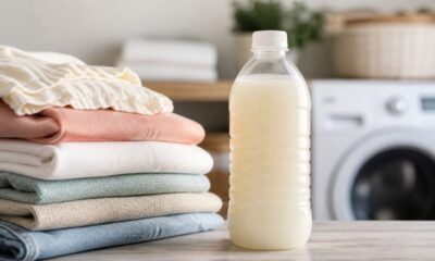 Amaciante caseiro com 3 ingredientes para deixar as roupas cheirosas e economizar na lavanderia