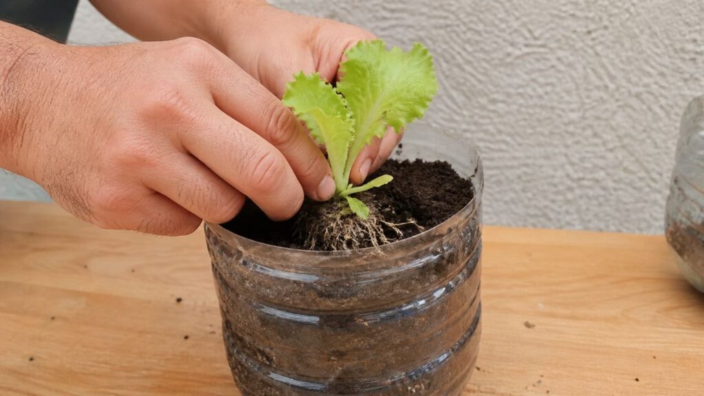 Como ter alface o ano inteiro cultivando na garrafa PET de forma simples em casa