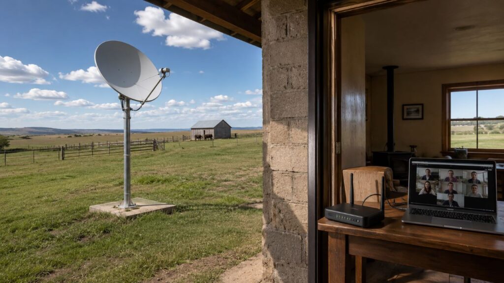 A conexão via satélite depende de antena bem posicionada e visão livre do céu