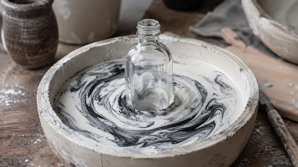Base de gesso dá firmeza e acabamento personalizado à luminária artesanal