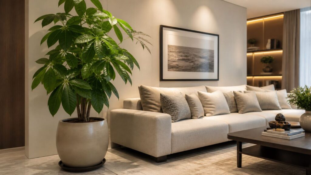 A planta Pacová conquistou arquitetos de interiores pelo efeito elegante que causa nos ambientes