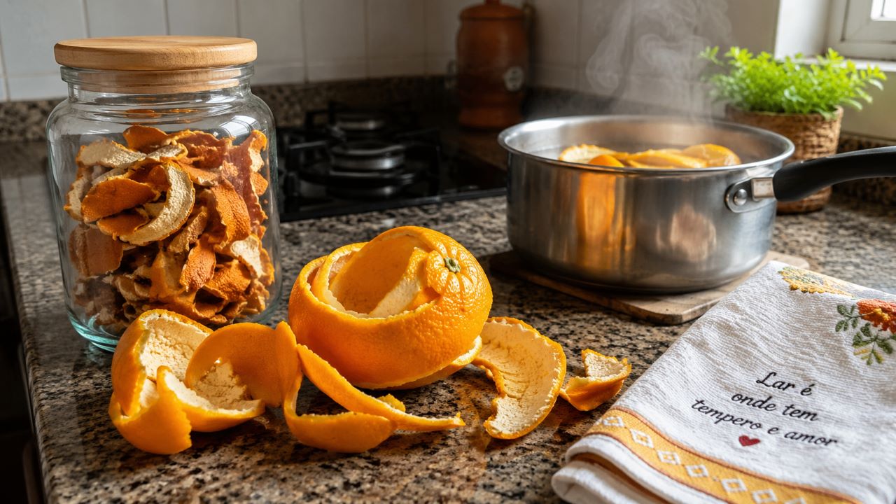 Como aproveitar casca de laranja de um jeito simples antes de jogar tudo fora