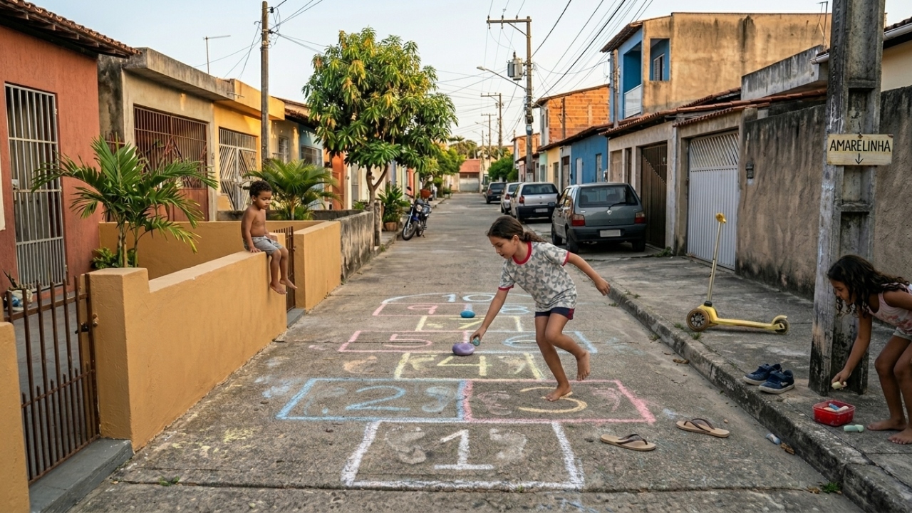 Brincadeiras como amarelinha e passa anel ensinavam convivência e respeito na infância