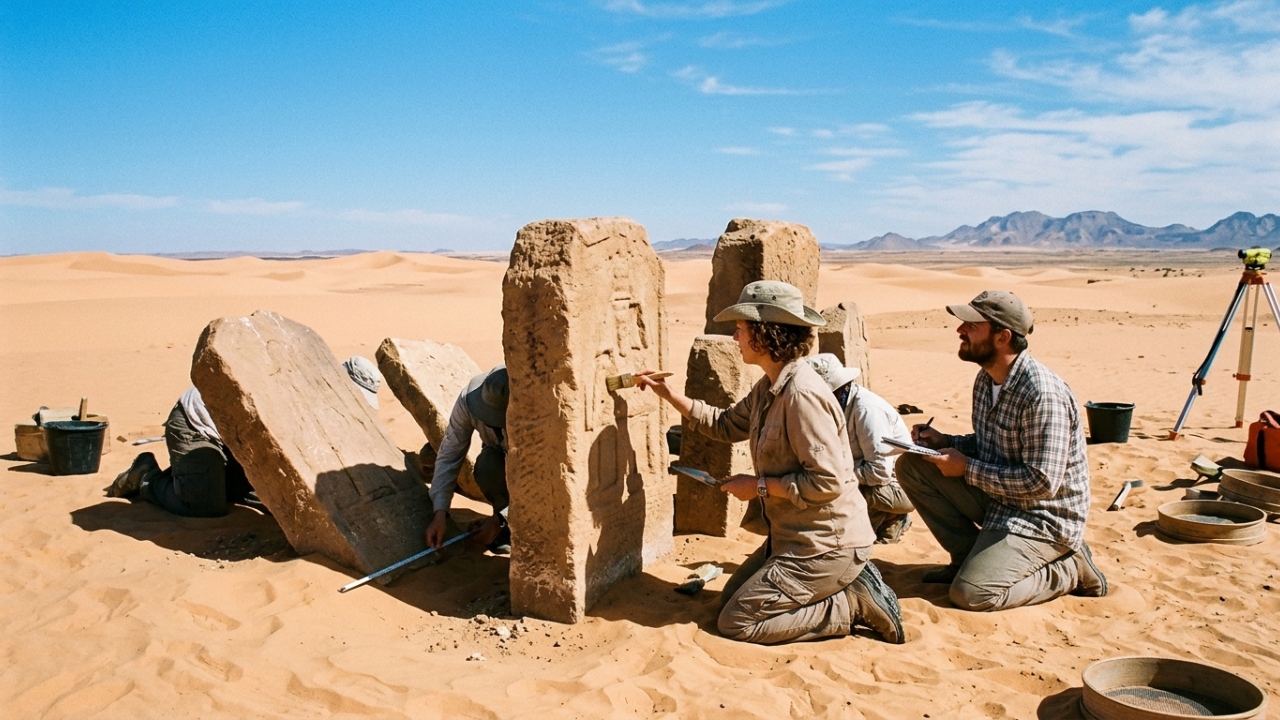 Arqueólogos estavam explorando um vasto deserto e encontraram monumentos funerários de 6.000 anos