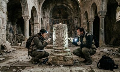 Arqueólogos descobrem artefato misterioso de mármore em antiga igreja cristã