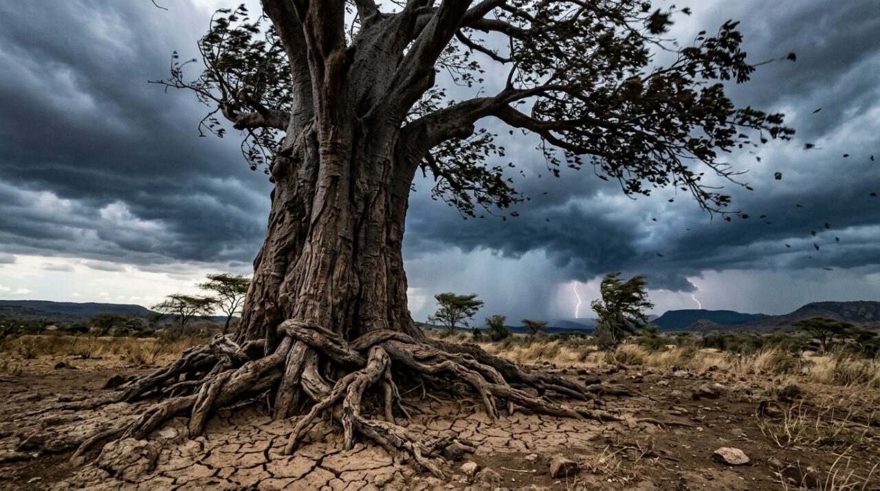 Provérbio africano do dia, “Quando as raízes de uma árvore são profundas, ela não precisa temer o vento, porque sabe de onde veio antes de enfrentar a tempestade.”