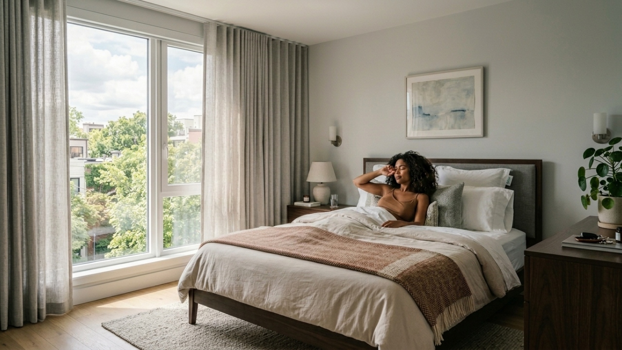 Cortina automatizada deixa o quarto mais confortável ao acordar com luz natural na medida certa