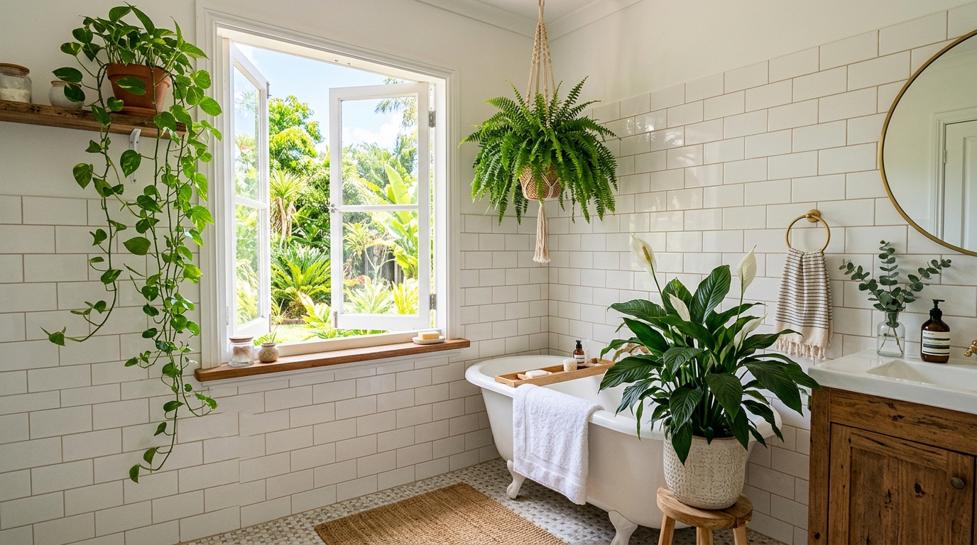 Plantas para banheiro que gostam de umidade e deixam o espaço mais bonito