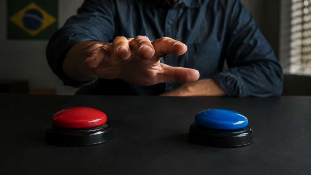 Nem certo, nem errado: o teste do botão vermelho ou azul mostra como medo e confiança brigam em nós