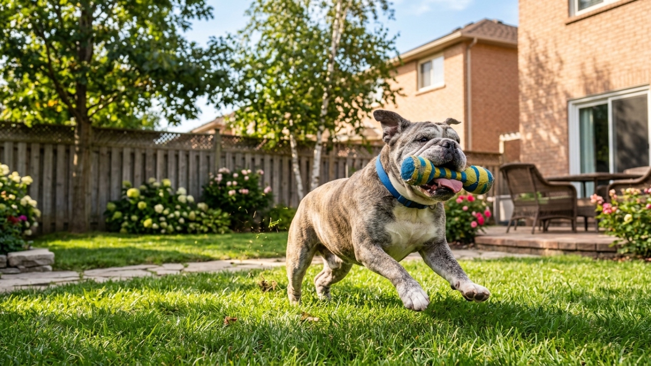 Bulldog idoso surpreende tutores com energia de filhote brincalhão