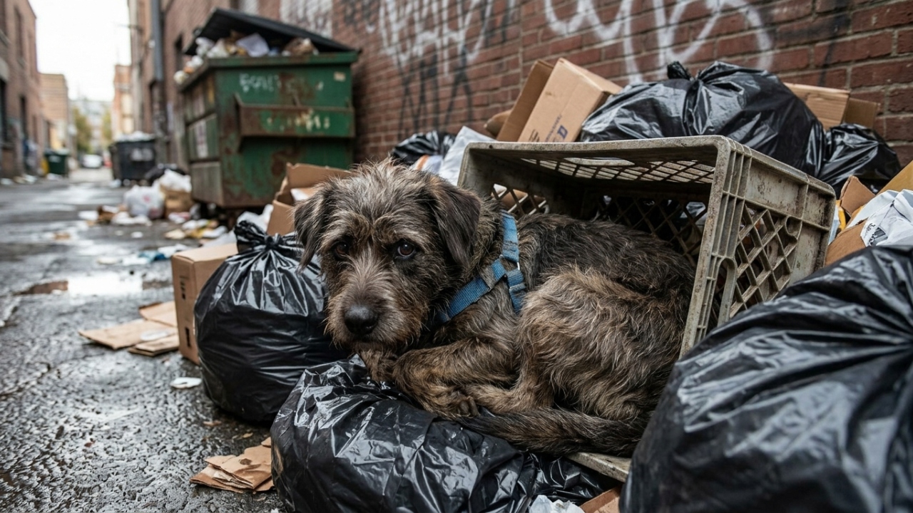 Cachorro abandonado no lixo recebe novo lar e comove protetores