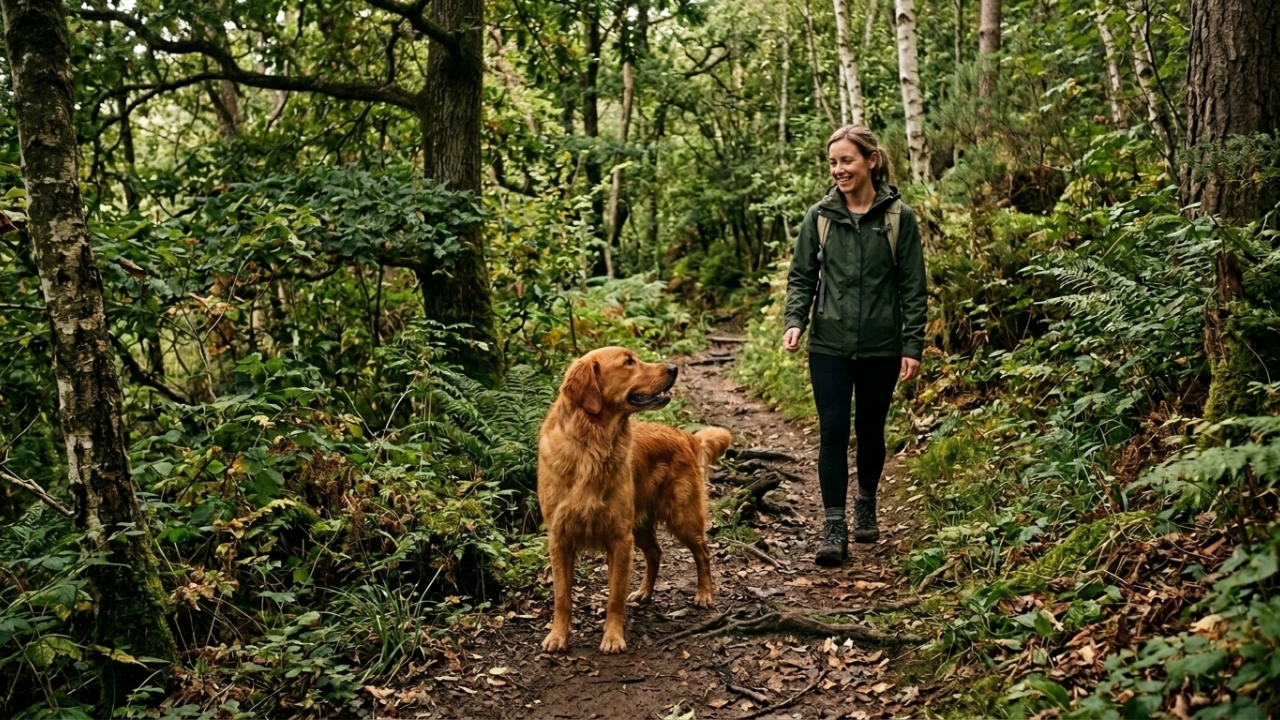 Mulher segue cachorro pela floresta e encontra filhotes escondidos