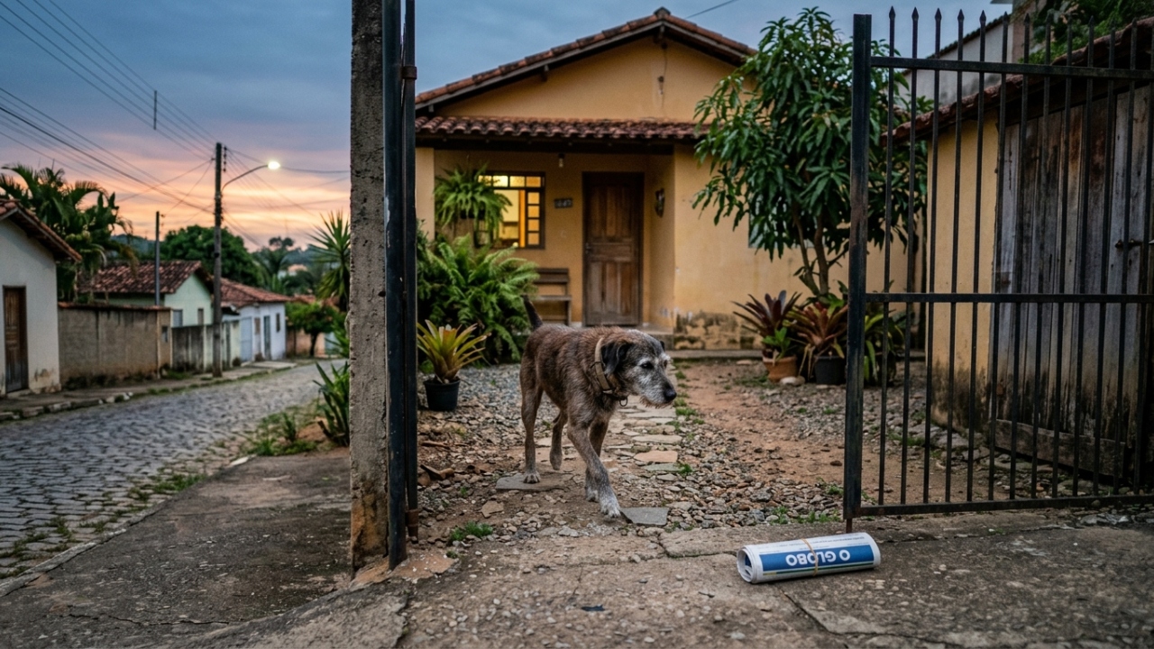 Cachorro perde a visão, mas continua buscando o jornal diariamente