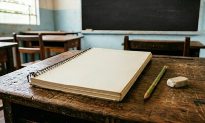 Materiais escolares antigos como caderno brochura despertam saudade em muita gente