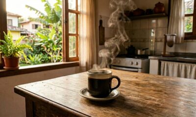 Sentir o cheiro do café de manhã era um pequeno hábito que fazia diferença