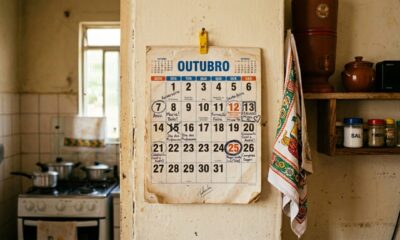 Calendário na parede era item comum e marcava datas importantes da família