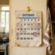 Calendário na parede era item comum e marcava datas importantes da família