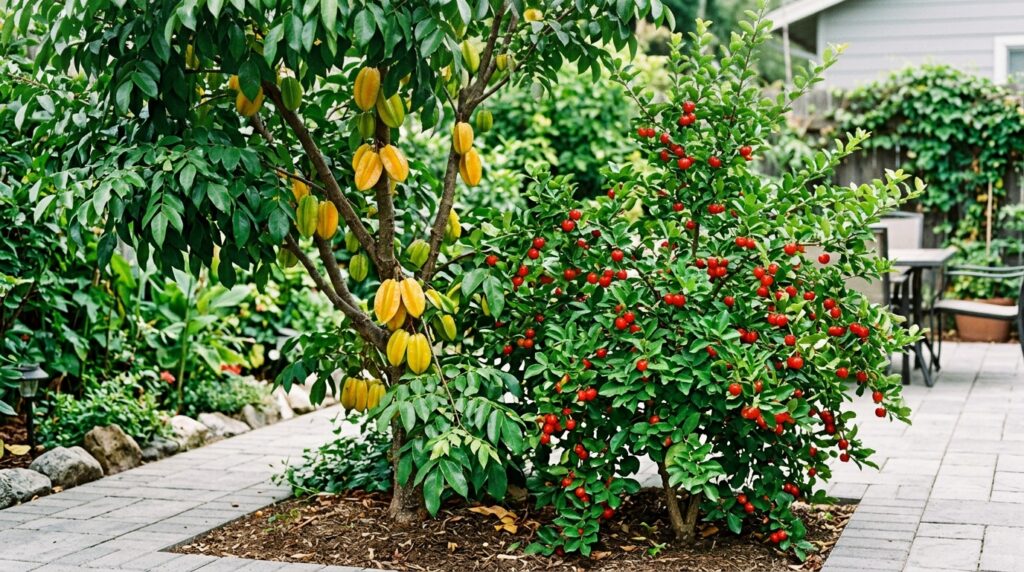 7 árvores frutíferas cujas raízes não danificam o pavimento do seu quintal, perfeitas para espaços pequenos