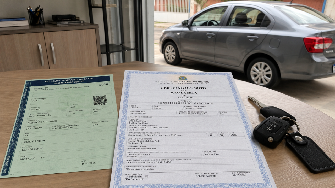 Veículo no nome de quem morreu: o detalhe que pode travar transferência e virar dívida