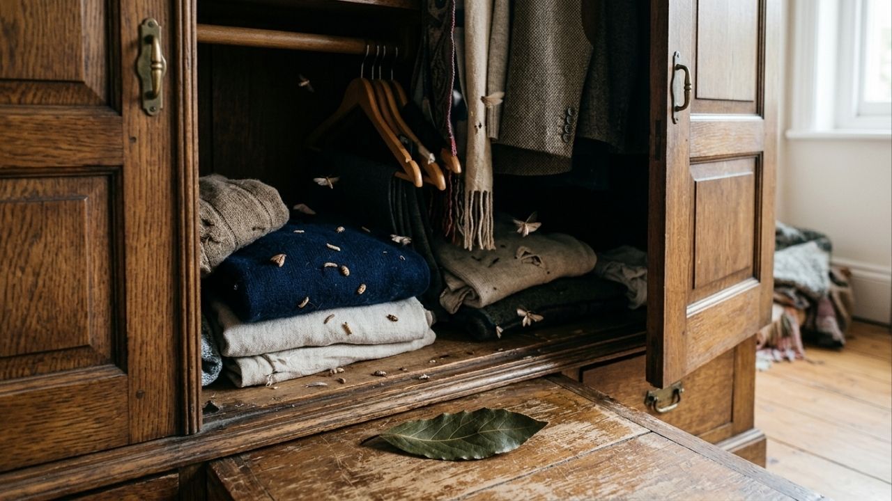 Colocar essa folha dentro do armário de roupa: o que acontece com traças e insetos após uma semana