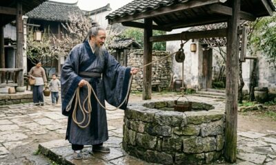 Provérbio chinês do dia: "Um cavalheiro resgataria um homem preso em um poço, mas ele..." - Lições de vida de um antigo provérbio chinês de Confúcio que ensina por que a compaixão deve sempre ser guiada pelo bom senso.