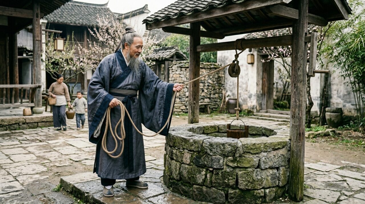 Provérbio chinês do dia: "Um cavalheiro resgataria um homem preso em um poço, mas ele..." - Lições de vida de um antigo provérbio chinês de Confúcio que ensina por que a compaixão deve sempre ser guiada pelo bom senso.