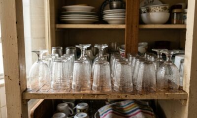 O motivo simples para guardar copos virados para baixo e evitar sujeira escondida na cozinha