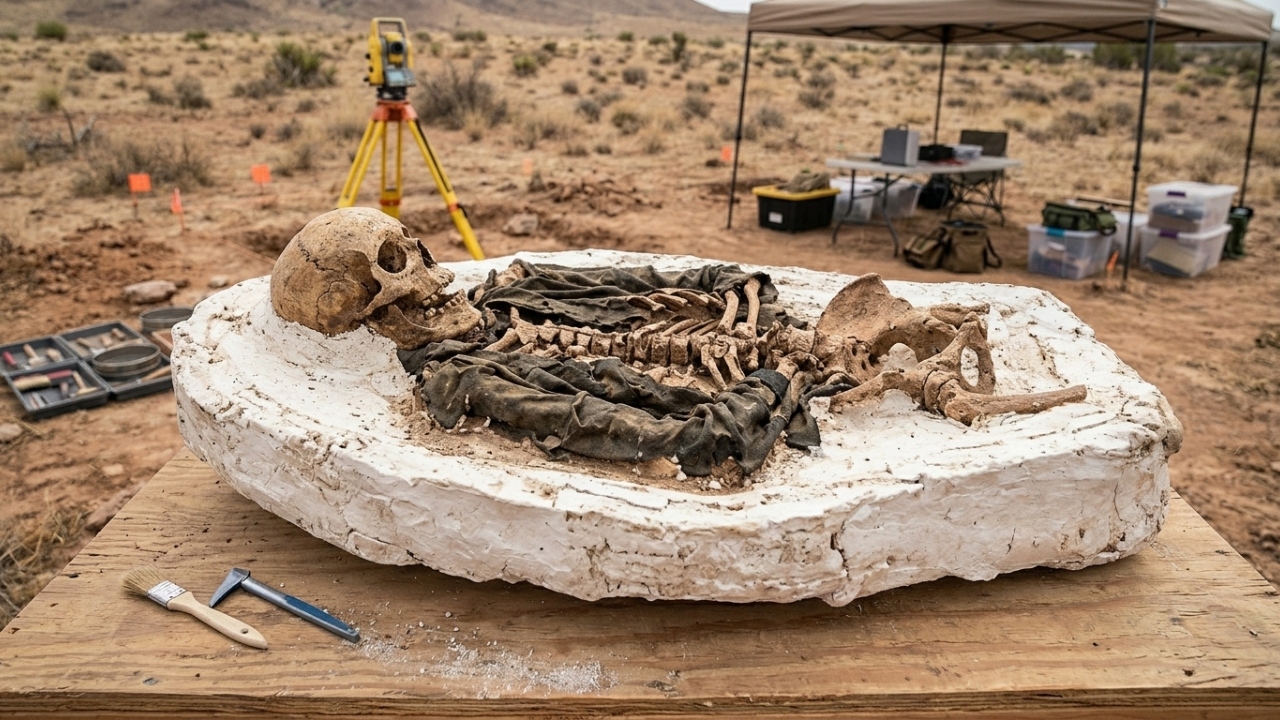 Cientistas enterraram corpos humanos em gesso. Cinco anos depois, eles os desenterraram