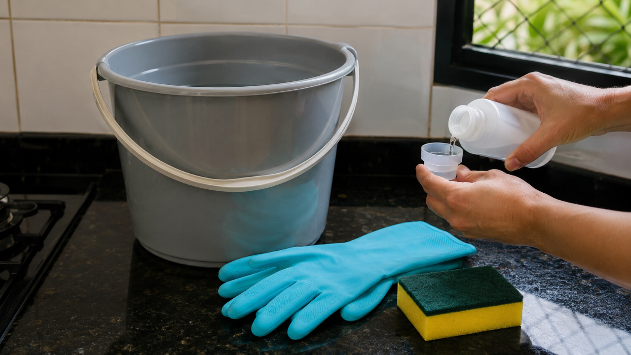 O detalhe na limpeza dos armários que faz a gordura antiga sair sem gastar com produto caro