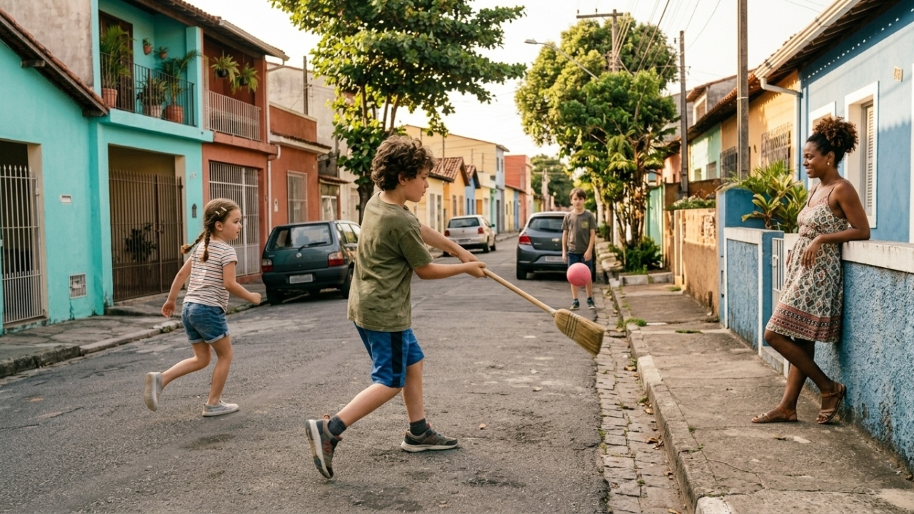 Brincadeiras como mãe da rua e taco reuniam crianças de todas as idades na infância