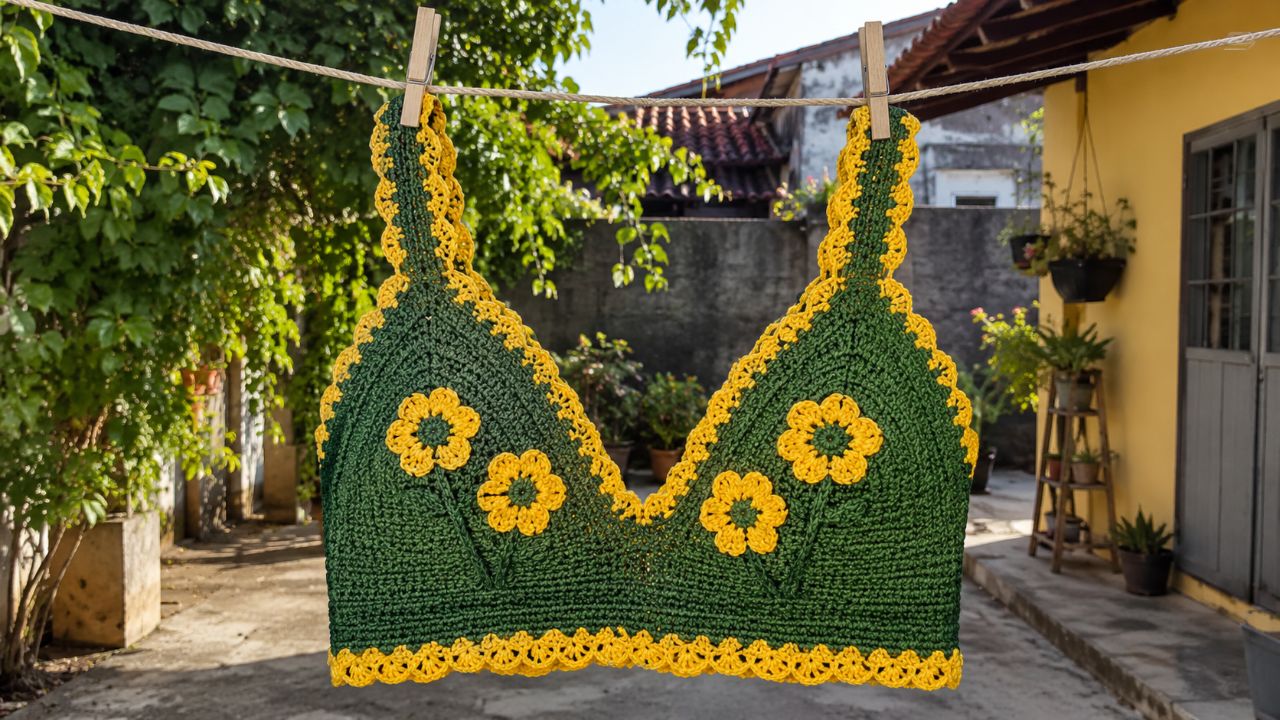 Cropped de crochê da copa, como criar uma peça estilosa e confortável