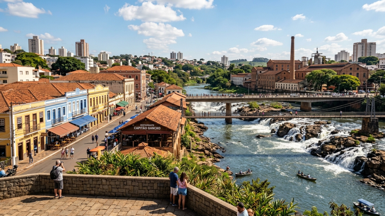 Com origem em 1767, essa cidade do interior paulista, conhecida como “lugar onde o peixe para”, conquista turistas com seus fins de tarde dourados