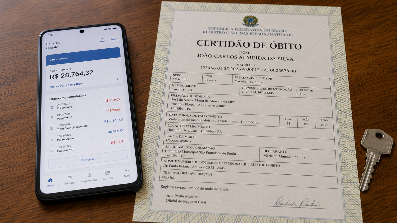 Conta bancária de falecido: o erro comum que pode transformar um saque pequeno em problema