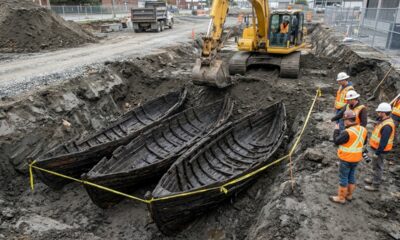 Operários da construção civil descobriram não um, nem dois, mas seis naufrágios centenários