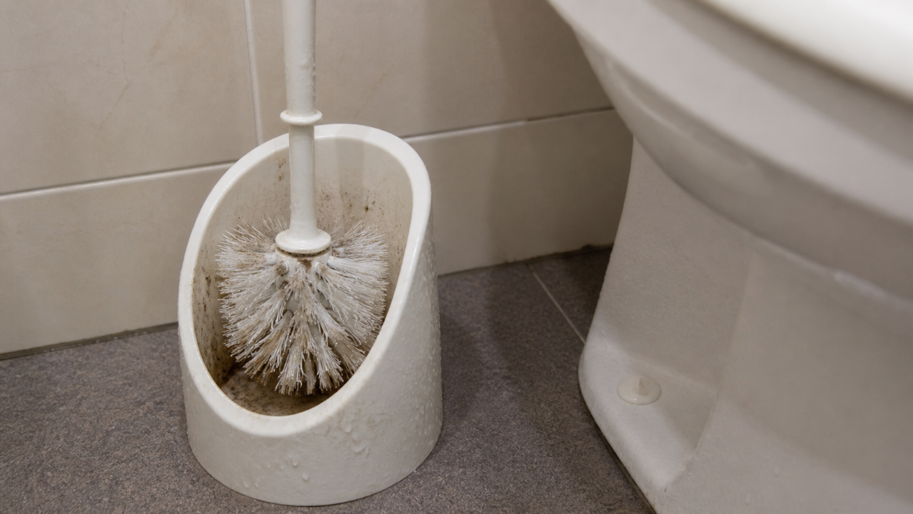 Nem produto forte resolve: a escova velha pode estar sabotando a limpeza do vaso sanitário
