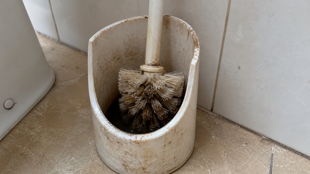 Nem produto forte resolve: a escova velha pode estar sabotando a limpeza do vaso sanitário