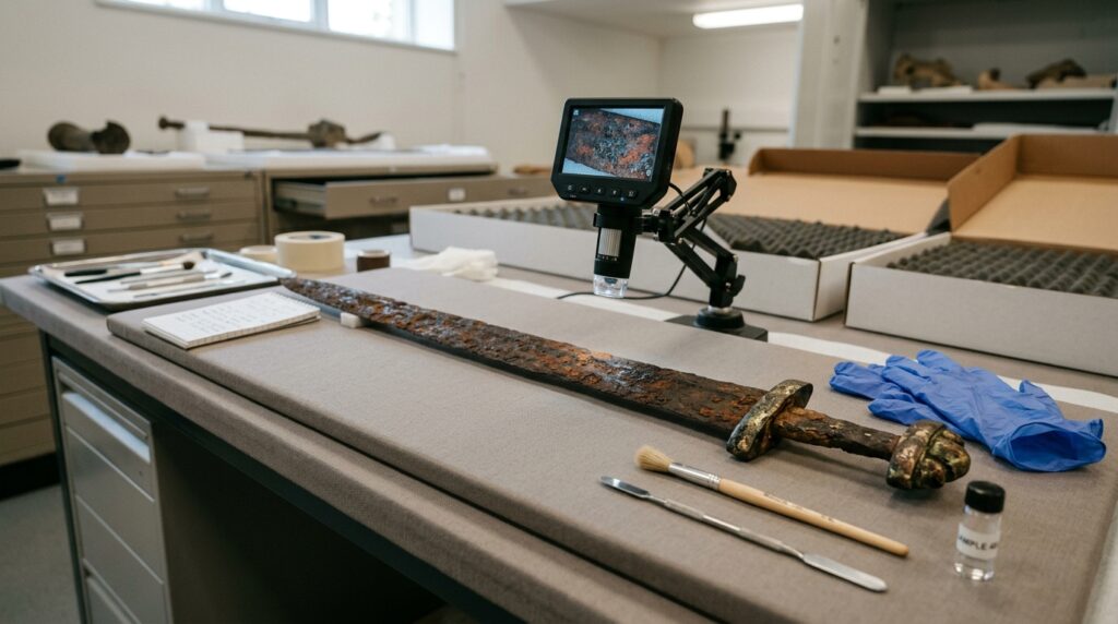Criança de 6 anos acha uma espada viking de 1300 anos durante passeio escolar