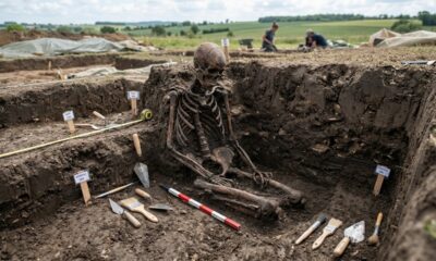 Esqueleto sentado encontrado na França intriga arqueólogos e revive mistério gaulês