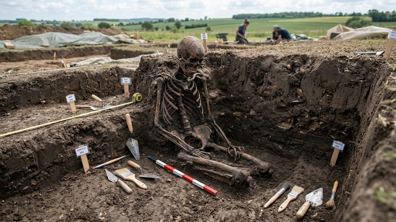 Esqueleto sentado encontrado na França intriga arqueólogos e revive mistério gaulês