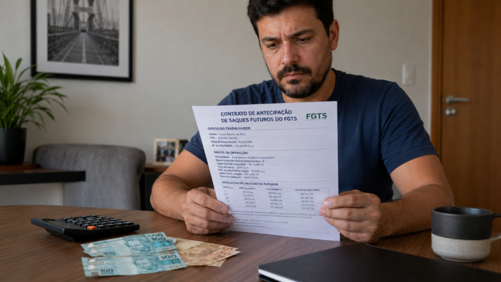 Antecipar o FGTS parece dinheiro fácil, mas uma regra em 2026 muda o jogo para o trabalhador