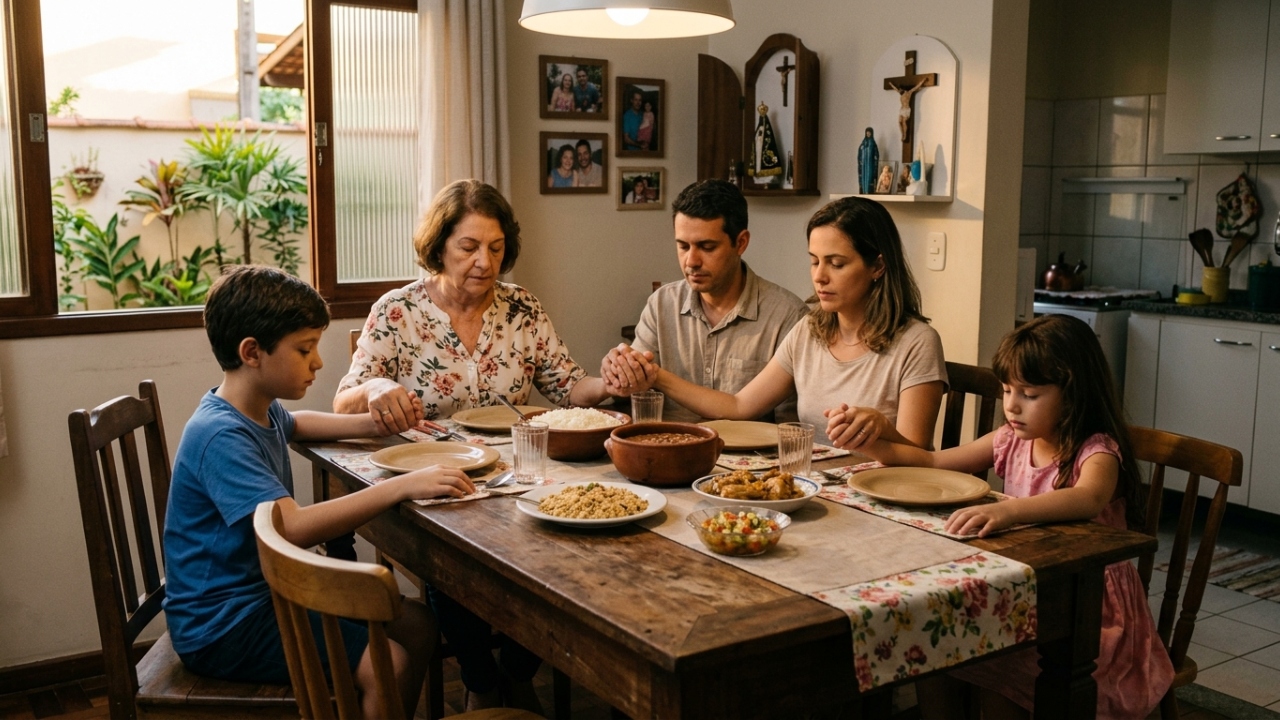 Tradições antigas como rezar em família deixavam a infância mais simples e cheia de significado