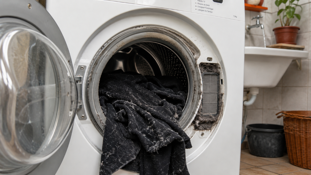 O erro comum na lavagem que espalha fiapos nas roupas e quase ninguém percebe no dia a dia